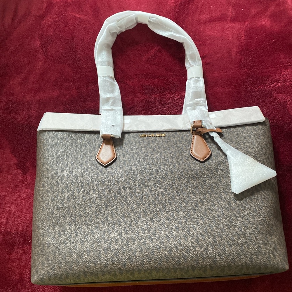 Michael Kors Brown Monogram Tote Bag